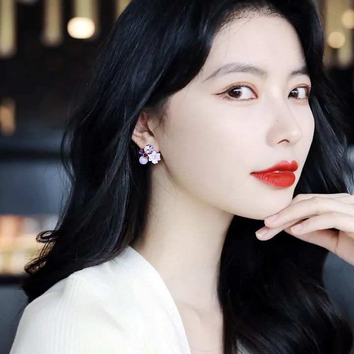 Purple%20Crystal%20Flower%20Stud%20Earrings%20For%20Woman%20%20Korean%20Fashion%20Jewelry%20Wedding%20Party%20Girl%20Elegance%20Set%20Accessories%20-%20Image%203