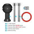 1'' inch Ball Adapter with M6 & 1/4''-20 Screw Ballhead Mount for Underwater Tray Bracket Extended Flashlight Light Arm System. 