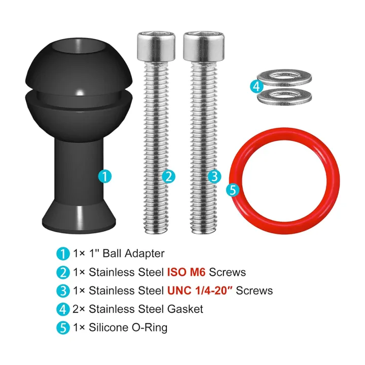 1''%20inch%20Ball%20Adapter%20with%20M6%20&%201/4''-20%20Screw%20Ballhead%20Mount%20for%20Underwater%20Tray%20Bracket%20Extended%20Flashlight%20Light%20Arm%20System%20-%20Image%206