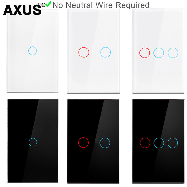 AXUS Touch Switch AC100-240V Tempered Crystal Glass Led Panel Power ...