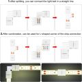 2 3 4 5 6pin 8mm 10mm L Shape LED Strip  Solderless Connector For 5050/3528/2835 RGB Strip No Soldering Corner Connector Strip. 