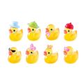 10/20/30PCS Mini Fluorescent Yellow Duck Ornament Miniature Figures Tiny Resin Handicraft Micro Landscape Dollhouse Decoration. 