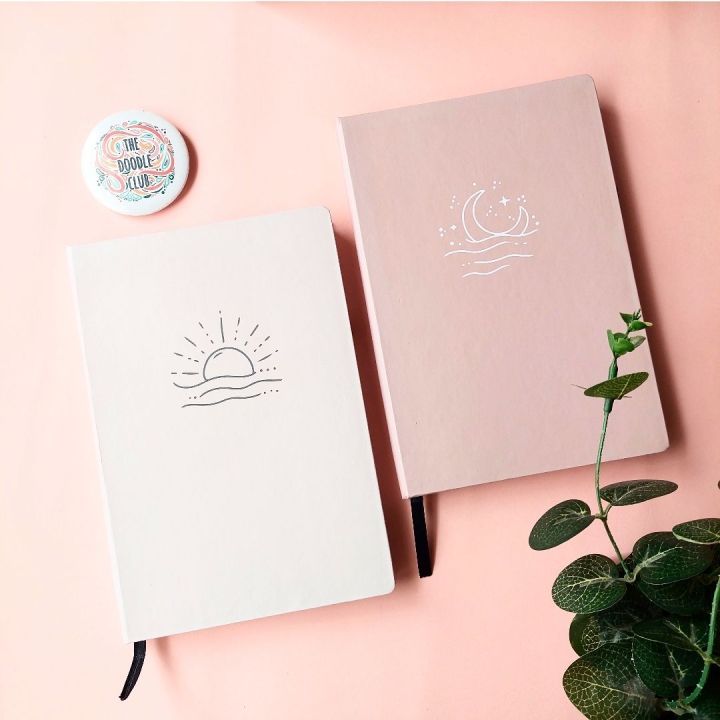 Sun or  Moon Minimalistic BuJo Notebook Dot grid Diary Dotted pages