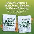 Organic Monk Fruit Extract 125g (4.41oz) 400 Servings, No Fillers Sugar Free Natural Sweetener Sugar Substitute, Paleo & Keto Friendly Zero Calories & Carbs, 100% Pure Monk Fruit Sweetener by PuriSure. 