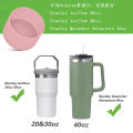 Silicone Insulated Cup Protective Sleeve Cushion For Stanley Quencher Adventure 40oz Tumbler with Handle & Ice Flow 20oz 30oz. 