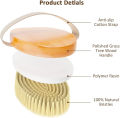 Handheld portable shower brush Natural Wooden Wet Dry Skin Body Bristle Brush Soft SPA Brush Bath Massager. 