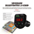 Car 5.3 FM Transmitter Bluetooth Player MP3 Fast Charging Dual USB Interface for Vehicle Portable Handsfree Call Easy to Use.