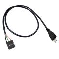 50CM USB 2.0 Micro 5Pin /Mini 5Pin Male to 9Pin Female 2.54 USB Header PCB Motherboard Cable Left/Right angle.