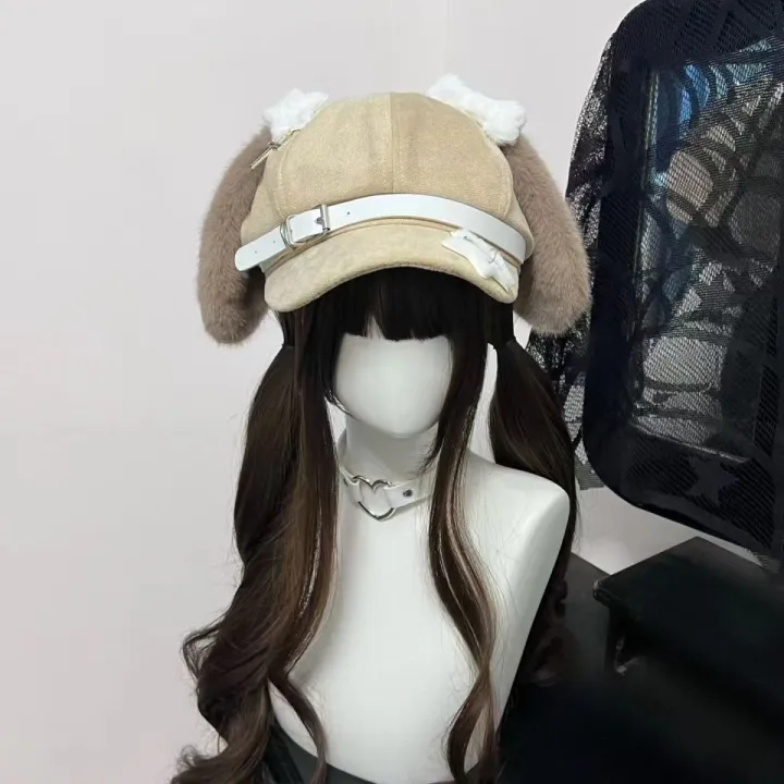 Women's%20Kawaii%20Hat%20Sweet%20Style%20New%20Fashion%20Cap%20Grey%20Dog%20Eared%20Cap%20Subculture%20Beret%20Cute%20Individualistic%20Embodying%20Otaku%20Culture%20-%20Image%205