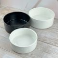High edge ceramic bowl white/black color with 3 sizes 5.9x2.25 inch/7x2.9 inch/6.75x2.8 inch. 