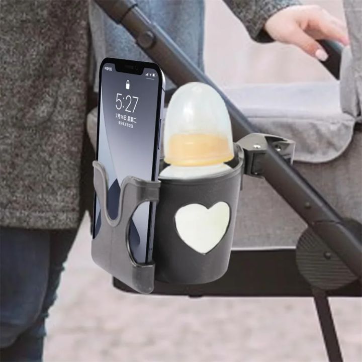 Baby stroller cup stand, 2-in-1 baby stroller bottle and phone stand, baby stroller, baby stroller wheelchair accessories