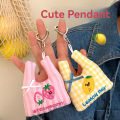 1/4 Pcs Cute Shopping Bag Doll Pendant Versatile Backpack Decoration Keychain Decoration Doll Pendant.