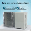 IP66 Outdoor Waterproof ABS Gray/Transparent Cover Plastic Electronic Junction Box Electronic Housing Outdoor Waterproof Box. 