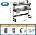 Dish Drying Rack Over Sink Display Adjustable Width Stand Drainer Drying Rack 2 Tier Over Sink Plate Dish Drainer Kitchen Counter Storage Organizer Cutlery Utensil Chopping Board Holder. 