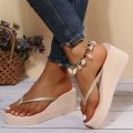 Lightweight Wedges Flip Flops for Women 2025 Summer Thick Bottom Beach Slippers Woman Comfortable Clip Toe Sandals Female. 