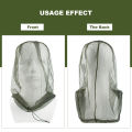 1Pc Ultra Large & Long Extra Fine Holes Mesh Soft Durable Fly Screen Premium Mosquito Insect Head Net Face Protector Camping Cap.