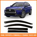 4 piece Window visor for Toyota Corolla cross car exterior accessories decoration item rain guard high quality plastic material  car rain shads. 