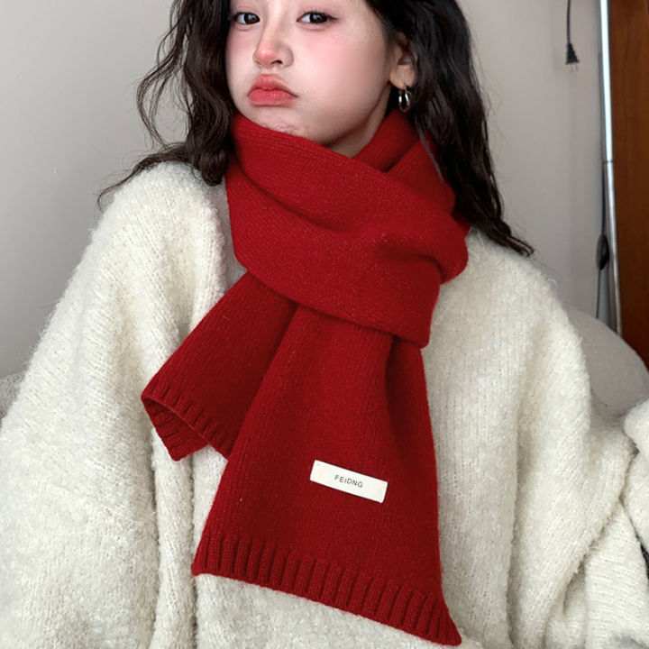 NEW%202025%20Autumn%20And%20Winter%20%20Korean%20Version%20Ing%20Style%20Solid%20Color%20Scarf%20Student%20Warm%20Knitted%20Versatile%20Couple%20Scarf%20-%20Image%205