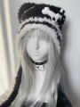 Women’s Gothic Harajuku Punk Lolita Y2K Spicy Girls Original Subculture Bear Hat Cute Little Bone Cross Star Wings Wool Hats.