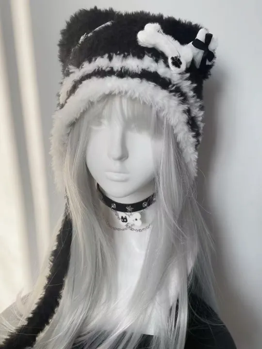 Women%E2%80%99s%20Gothic%20Harajuku%20Punk%20Lolita%20Y2K%20Spicy%20Girls%20Original%20Subculture%20Bear%20Hat%20Cute%20Little%20Bone%20Cross%20Star%20Wings%20Wool%20Hats%20-%20Image%204