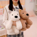 New Huggable 1pc Adorable Fluffy Hair Brown Dog plush toys stuffed Lifelike Doggie Doll Baby Appease Toys Kids . 