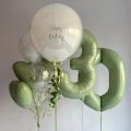 32/40inch Vintage Green Number Balloon Latex Green Balloons Set for Baby Shower s Kids Happy Birthday Party Decorations.