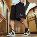 M-8XL Oversized Shorts Men China-Chic Style Moon Printed High Street Loose Couple Five-point Shorts Basketball Short Pants. 