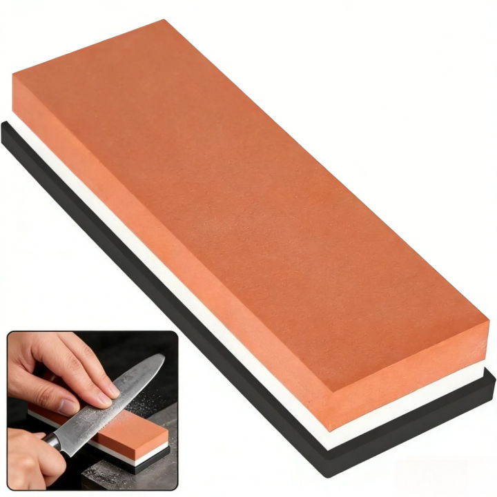 Double Sided Whetstone Non Slip Knife Sharpener Kitchen Knife Scissors Carving Tools Sharpening Stone for Home Restaurant