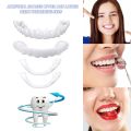 4 pieces of white dentures - adjustable upper and lower dentures for men and women, comfortable fit and natural smile. 