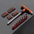 Screwdriver Set with T-shape Cross and Straight Slot Hexagon and Plum-shaped Heads Plus Socket Set for DIY Lovers Maintenance.