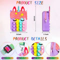 Girls Silicone Cute Unicorn Messenger Bag Coin Purse Children's Decompression Pop Fidget RandomColor. 