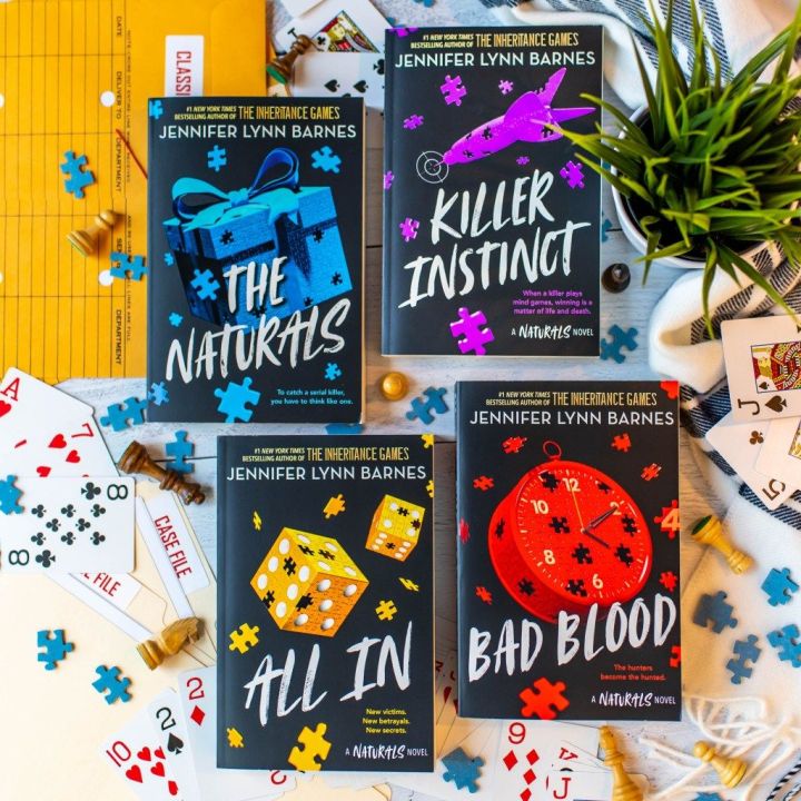 A naturals series by jennifer lynn barnes 4 books set ( the naturals , killer instinct , All in , bad blood )
