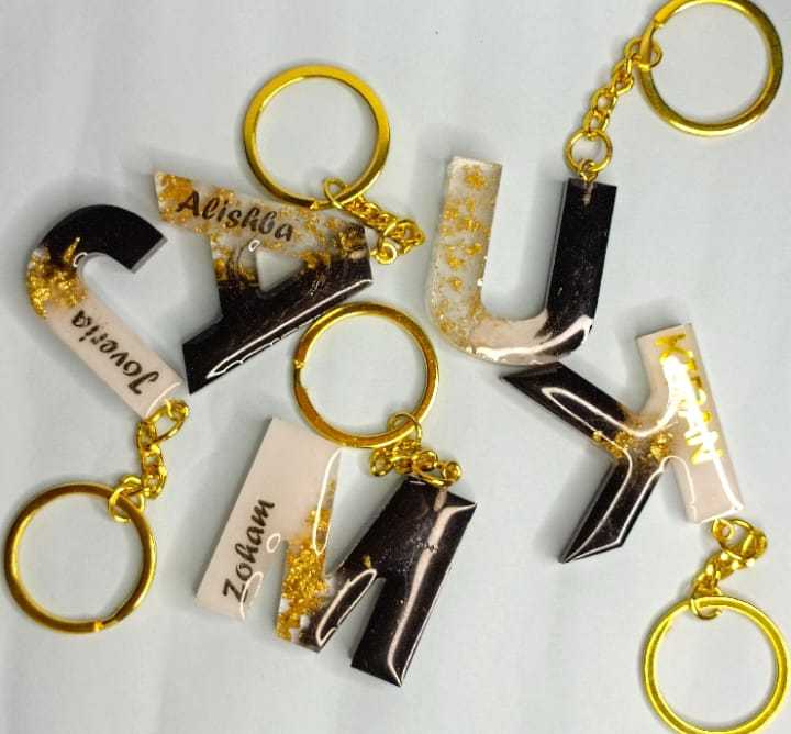 resin alphabet keychain, epoxy resin keychain, hand made keychain, gift idea