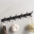 Modern Hanging Hooks For Wall Aluminium Black Towel Holder Bathroom Door Clothe Hanger Coat Rack Wall Mounted.