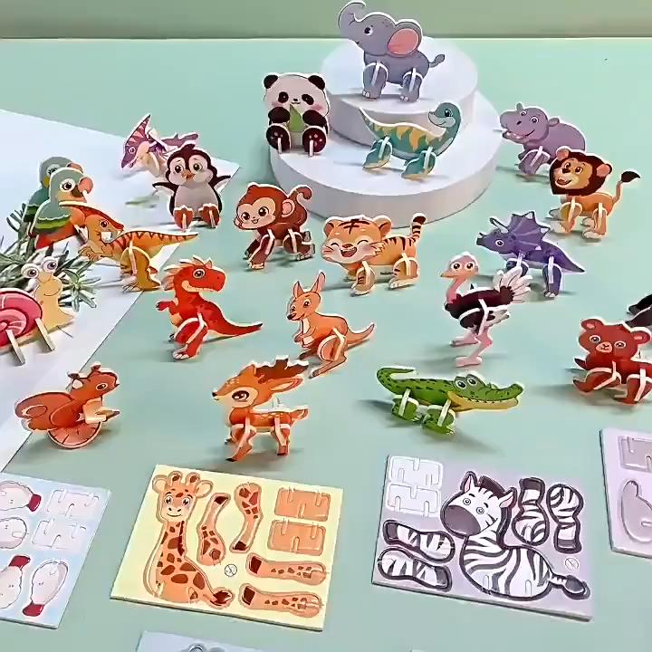 Paper Puzzle Model 5 pcs New Three-dimensional 3D Paper Puzzle Mini Puzzle Model DIY ...