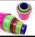 Ring Toss Game With 18 Stand - Floatable Ring - Multi -Colored Durable Plastic Rings - Competitive Tossing Game for Kids and Adults - 16 cm ( 6.3inch ) and 14 .5 cm ( 5.7 inch ) rings. 