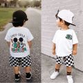 Summer Toddler Boys Girls Cotton Short Sleeve Top+Shorts Set Baby Boys Shortsleeve Printing Tee Outfits Sets Kids Clothes. 
