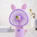 Portable Mini Electric Fan Rabbit Fox Ear USB Charging Fan Desktop Mobile Phone Holder Fan (Random Color ). 