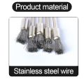 20pcs Scratch Brush Pen Set, Stainless Steel Bristles Pen Style Prep Sanding Brush,Removing Corrosion and Rust.