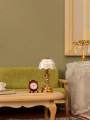 Dollhouse Mini French Table Lamp with Alarm Clock, Alloy Steel 1:12 Model Decor, No Power Required for Bedroom/Living Room.