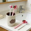 Cute Cherry Design Toothbrush Holder, Cherry Pattern, Protects Toothbrush Head, Features Dual Holes for Drainage and Ventilation. 