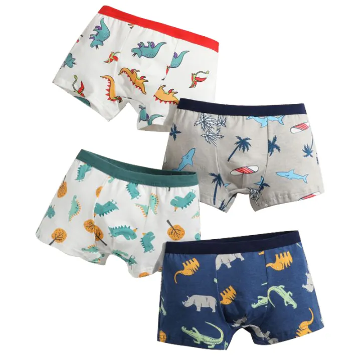 4/8/12%20Pcs%20Boys%20Boxer%20sets%20Briefs%20Kids%20Cotton%20Underwear%20Baby%20Underpants%20Teenager%20Cartoon%20Dinosaur%20Print%20Soft%20Children%20Panties%20-%20Image%204