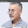 2021 Titanium Mini Reading Glasses Clip Nose Round Optical Glasses With Box Wallet Portable Prescription Eyewear Degree 1 To 3.5. 