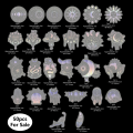 50pcs Holographic Glitter Stickers PET Transparent Shiny Waterproof Decorative Decals.