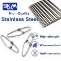 9KM 50Pcs Fishing Snap Clip for Quick Fishing Lure Connector, Stainless Steel Fishing Interlock Snap.