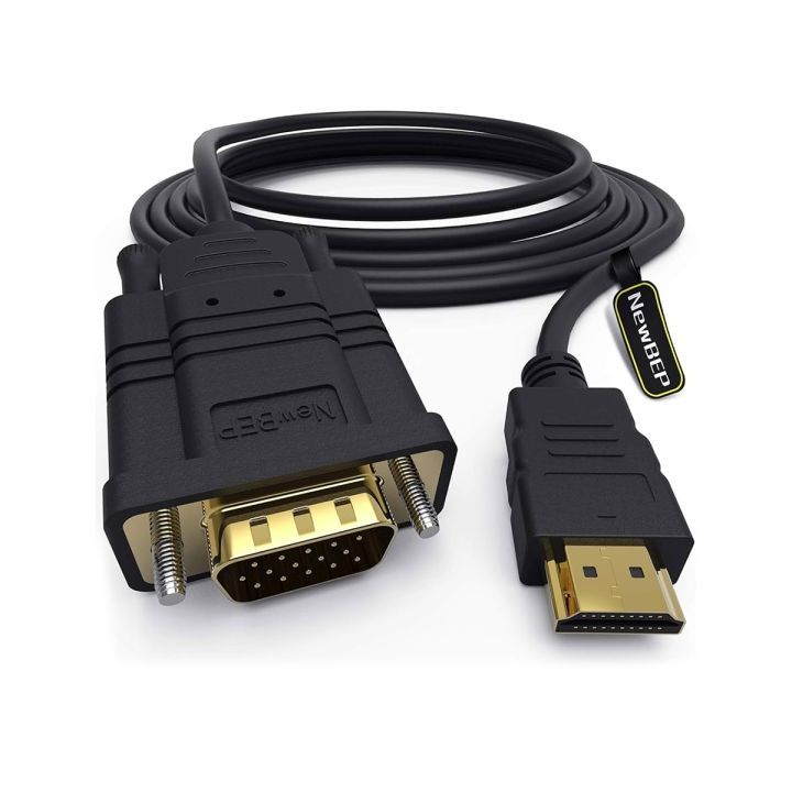 HDMI to VGA Adapter Cable, 6Ft/1.8m Gold-Plated 1080P HDMI Male to VGA 15 Pin Male Active Video Converter Cord Support PC, DVD Player, Laptop, Monitors, Projector