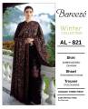 Bareeza AL 831 Dhanak Winter Collection 2026 | 3PC Heavy Embroidered Dhanak Suit | Ready To Wear Embroidered Shawl. 