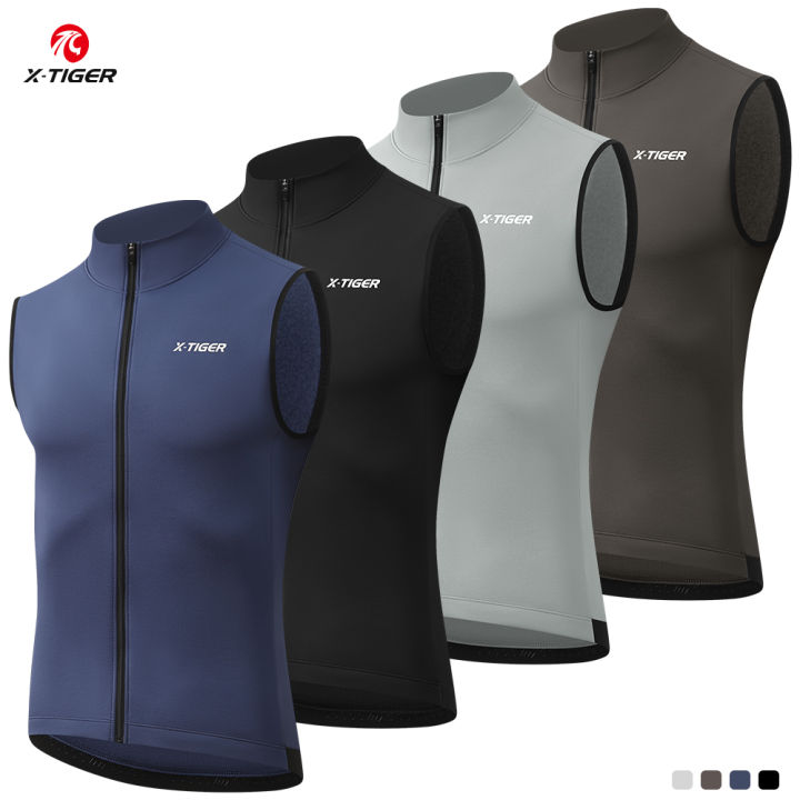 X-TIGER Winter Warm Cycling Vest Fleece Windproof Bike Jacket Sleeveless Coat Bicycle Thermal Vest Unisex Cycling Jerseys