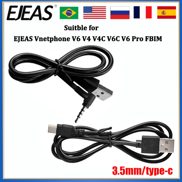 EJEAS Vnetphone V6 V4 V4C V6C V6 Pro FBIM 3.5mm/Type-C Jack  Motorcycle Helmet Intercom Headset Accessories USB Charging Cable