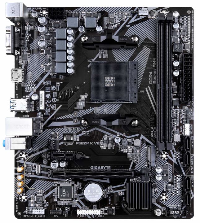 GIGABYTE%20ATX%20A520M%20K%20V2%20Motherboard%20with%20GBe%20LAN%20with%20Bandwidth%20Management,%20DDR4,%20Pcie%203.0%20X4%20M.2,%20Smart%20Fan%205,%20Anti-Sulfur%20Resistors%20Design%20-%20Image%202